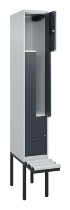 C+P Z-Spind Classic PLUS 0800437-306 schweb.Bank 6 Pers./3 Abt. 300mm Drehriegel (HxBxT) 2120x900x815mm k7016/7035