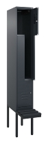 C+P Z-Spind Classic PLUS 0800437-306 schweb.Bank 6 Pers./3 Abt. 300mm Drehriegel (HxBxT) 2120x900x815mm k7016/7035