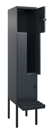 C+P Z-Spind Classic PLUS 0800437-306 schweb.Bank 6 Pers./3 Abt. 300mm Drehriegel (HxBxT) 2120x900x815mm k7016/7035