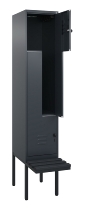 C+P Z-Spind Classic PLUS 0800437-306 schweb.Bank 6 Pers./3 Abt. 300mm Drehriegel (HxBxT) 2120x900x815mm k7016/7035