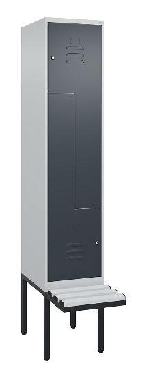 C+P Z-Spind Classic PLUS 0800437-306 schweb.Bank 6 Pers./3 Abt. 300mm Drehriegel (HxBxT) 2120x900x815mm k7016/7035