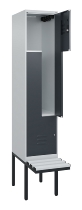 C+P Z-Spind Classic PLUS 0800437-306 schweb.Bank 6 Pers./3 Abt. 300mm Drehriegel (HxBxT) 2120x900x815mm k7016/7035