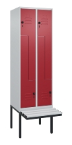 C+P Z-Spind Classic PLUS 0800437-306 schweb.Bank 6 Pers./3 Abt. 300mm Drehriegel (HxBxT) 2120x900x815mm k7016/7035