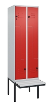 C+P Z-Spind Classic PLUS 0800437-306 schweb.Bank 6 Pers./3 Abt. 300mm Drehriegel (HxBxT) 2120x900x815mm k7016/7035