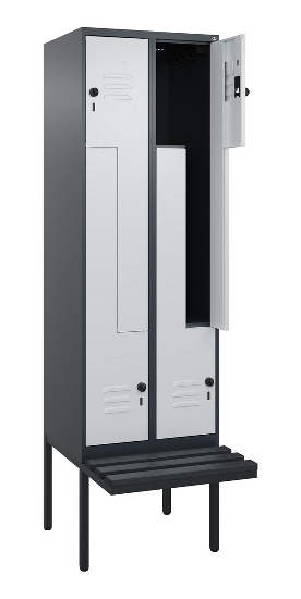 C+P Z-Spind Classic PLUS 0800437-306 schweb.Bank 6 Pers./3 Abt. 300mm Drehriegel (HxBxT) 2120x900x815mm k7016/7035