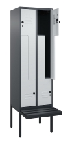 C+P Z-Spind Classic PLUS 0800437-306 schweb.Bank 6 Pers./3 Abt. 300mm Drehriegel (HxBxT) 2120x900x815mm k7016/7035