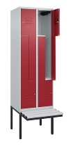C+P Z-Spind Classic PLUS 0800437-306 schweb.Bank 6 Pers./3 Abt. 300mm Drehriegel (HxBxT) 2120x900x815mm k7016/7035