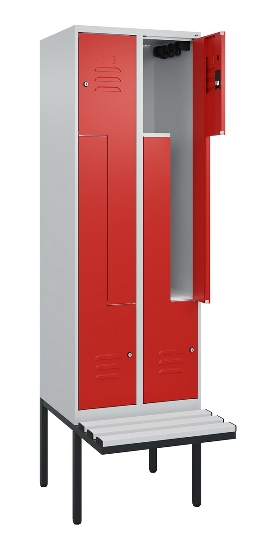 C+P Z-Spind Classic PLUS 0800437-306 schweb.Bank 6 Pers./3 Abt. 300mm Drehriegel (HxBxT) 2120x900x815mm k7016/7035