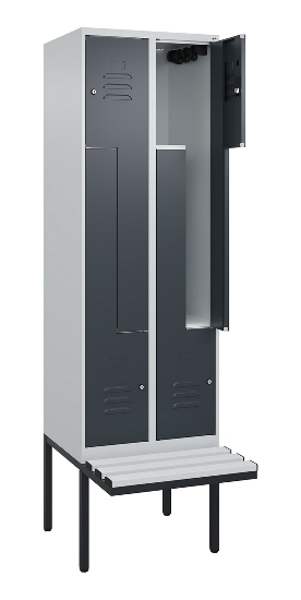 C+P Z-Spind Classic PLUS 0800437-306 schweb.Bank 6 Pers./3 Abt. 300mm Drehriegel (HxBxT) 2120x900x815mm k7016/7035