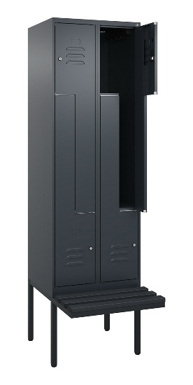 C+P Z-Spind Classic PLUS 0800437-306 schweb.Bank 6 Pers./3 Abt. 300mm Drehriegel (HxBxT) 2120x900x815mm k7016/7035