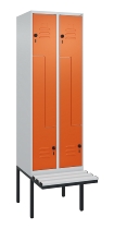 C+P Z-Spind Classic PLUS 0800437-306 schweb.Bank 6 Pers./3 Abt. 300mm Drehriegel (HxBxT) 2120x900x815mm k7016/7035