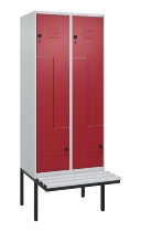 C+P Z-Spind Classic PLUS 0800437-306 schweb.Bank 6 Pers./3 Abt. 300mm Drehriegel (HxBxT) 2120x900x815mm k7016/7035