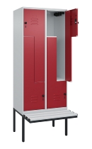 C+P Z-Spind Classic PLUS 0800437-306 schweb.Bank 6 Pers./3 Abt. 300mm Drehriegel (HxBxT) 2120x900x815mm k7016/7035