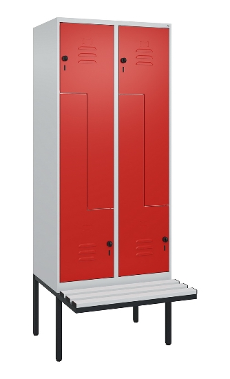 C+P Z-Spind Classic PLUS 0800437-306 schweb.Bank 6 Pers./3 Abt. 300mm Drehriegel (HxBxT) 2120x900x815mm k7016/7035