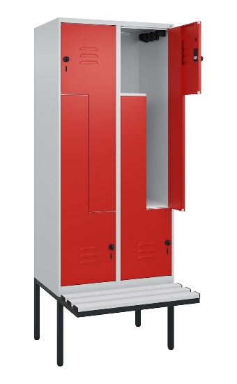 C+P Z-Spind Classic PLUS 0800437-306 schweb.Bank 6 Pers./3 Abt. 300mm Drehriegel (HxBxT) 2120x900x815mm k7016/7035