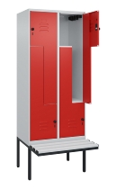 C+P Z-Spind Classic PLUS 0800437-306 schweb.Bank 6 Pers./3 Abt. 300mm Drehriegel (HxBxT) 2120x900x815mm k7016/7035