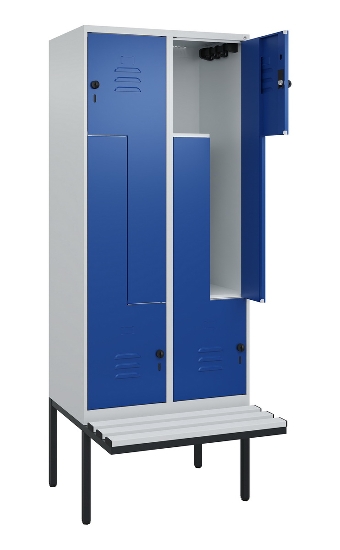 C+P Z-Spind Classic PLUS 0800437-306 schweb.Bank 6 Pers./3 Abt. 300mm Drehriegel (HxBxT) 2120x900x815mm k7016/7035