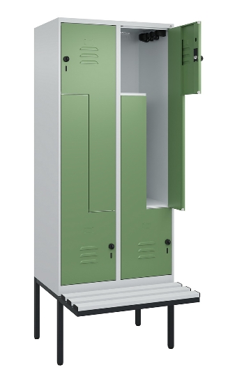 C+P Z-Spind Classic PLUS 0800437-306 schweb.Bank 6 Pers./3 Abt. 300mm Drehriegel (HxBxT) 2120x900x815mm k7016/7035