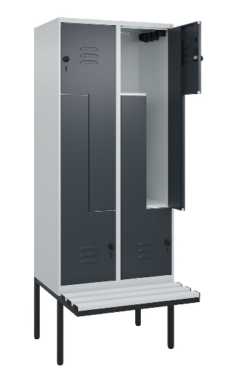 C+P Z-Spind Classic PLUS 0800437-306 schweb.Bank 6 Pers./3 Abt. 300mm Drehriegel (HxBxT) 2120x900x815mm k7016/7035