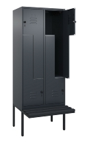 C+P Z-Spind Classic PLUS 0800437-306 schweb.Bank 6 Pers./3 Abt. 300mm Drehriegel (HxBxT) 2120x900x815mm k7016/7035