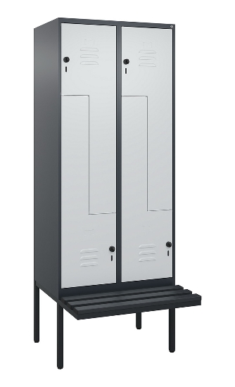 C+P Z-Spind Classic PLUS 0800437-306 schweb.Bank 6 Pers./3 Abt. 300mm Drehriegel (HxBxT) 2120x900x815mm k7016/7035