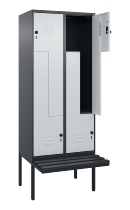 C+P Z-Spind Classic PLUS 0800437-306 schweb.Bank 6 Pers./3 Abt. 300mm Drehriegel (HxBxT) 2120x900x815mm k7016/7035