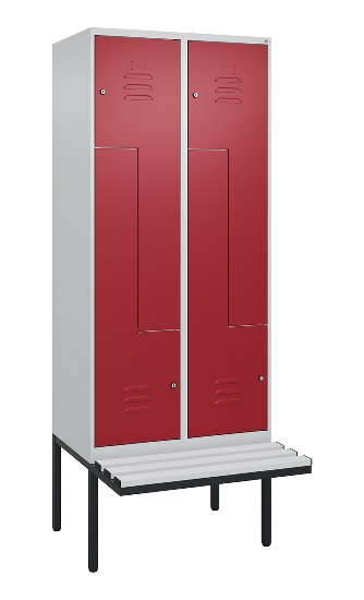 C+P Z-Spind Classic PLUS 0800437-306 schweb.Bank 6 Pers./3 Abt. 300mm Drehriegel (HxBxT) 2120x900x815mm k7016/7035