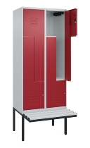 C+P Z-Spind Classic PLUS 0800437-306 schweb.Bank 6 Pers./3 Abt. 300mm Drehriegel (HxBxT) 2120x900x815mm k7016/7035