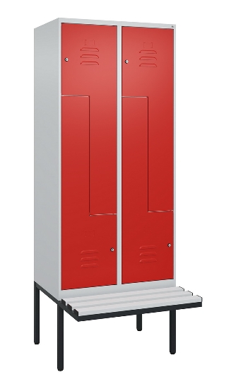 C+P Z-Spind Classic PLUS 0800437-306 schweb.Bank 6 Pers./3 Abt. 300mm Drehriegel (HxBxT) 2120x900x815mm k7016/7035