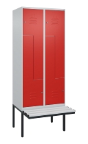 C+P Z-Spind Classic PLUS 0800437-306 schweb.Bank 6 Pers./3 Abt. 300mm Drehriegel (HxBxT) 2120x900x815mm k7016/7035