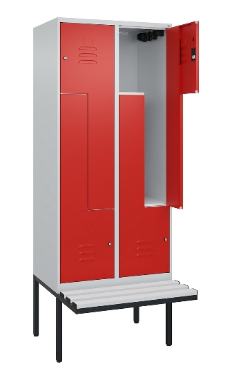 C+P Z-Spind Classic PLUS 0800437-306 schweb.Bank 6 Pers./3 Abt. 300mm Drehriegel (HxBxT) 2120x900x815mm k7016/7035
