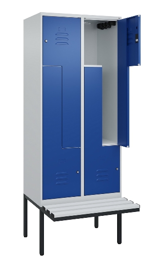C+P Z-Spind Classic PLUS 0800437-306 schweb.Bank 6 Pers./3 Abt. 300mm Drehriegel (HxBxT) 2120x900x815mm k7016/7035