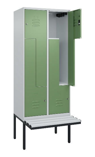 C+P Z-Spind Classic PLUS 0800437-306 schweb.Bank 6 Pers./3 Abt. 300mm Drehriegel (HxBxT) 2120x900x815mm k7016/7035