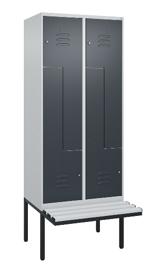 C+P Z-Spind Classic PLUS 0800437-306 schweb.Bank 6 Pers./3 Abt. 300mm Drehriegel (HxBxT) 2120x900x815mm k7016/7035