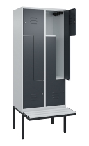 C+P Z-Spind Classic PLUS 0800437-306 schweb.Bank 6 Pers./3 Abt. 300mm Drehriegel (HxBxT) 2120x900x815mm k7016/7035