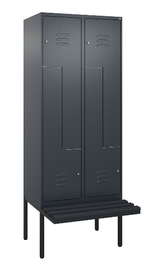 C+P Z-Spind Classic PLUS 0800437-306 schweb.Bank 6 Pers./3 Abt. 300mm Drehriegel (HxBxT) 2120x900x815mm k7016/7035