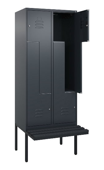 C+P Z-Spind Classic PLUS 0800437-306 schweb.Bank 6 Pers./3 Abt. 300mm Drehriegel (HxBxT) 2120x900x815mm k7016/7035