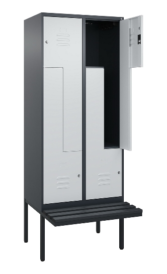 C+P Z-Spind Classic PLUS 0800437-306 schweb.Bank 6 Pers./3 Abt. 300mm Drehriegel (HxBxT) 2120x900x815mm k7016/7035