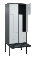 C+P Z-Spind Classic PLUS 0800437-306 schweb.Bank 6 Pers./3 Abt. 300mm Drehriegel (HxBxT) 2120x900x815mm k7016/7035