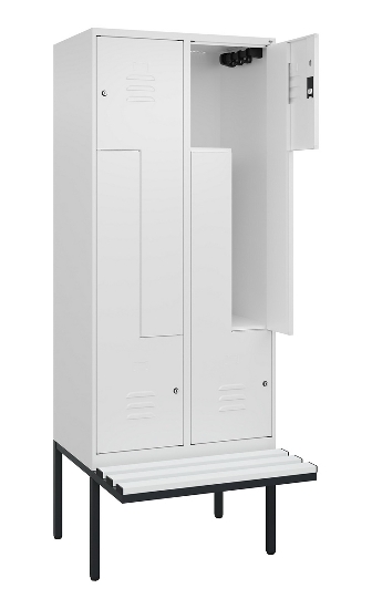 C+P Z-Spind Classic PLUS 0800437-306 schweb.Bank 6 Pers./3 Abt. 300mm Drehriegel (HxBxT) 2120x900x815mm k7016/7035