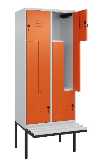 C+P Z-Spind Classic PLUS 0800437-306 schweb.Bank 6 Pers./3 Abt. 300mm Drehriegel (HxBxT) 2120x900x815mm k7016/7035