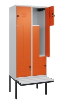 C+P Z-Spind Classic PLUS 0800437-306 schweb.Bank 6 Pers./3 Abt. 300mm Drehriegel (HxBxT) 2120x900x815mm k7016/7035