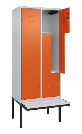 C+P Z-Spind Classic PLUS 0800437-306 schweb.Bank 6 Pers./3 Abt. 300mm Drehriegel (HxBxT) 2120x900x815mm k7016/7035