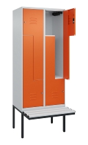 C+P Z-Spind Classic PLUS 0800437-306 schweb.Bank 6 Pers./3 Abt. 300mm Drehriegel (HxBxT) 2120x900x815mm k7016/7035