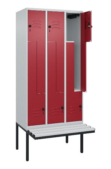 C+P Z-Spind Classic PLUS 0800437-306 schweb.Bank 6 Pers./3 Abt. 300mm Drehriegel (HxBxT) 2120x900x815mm k7016/7035