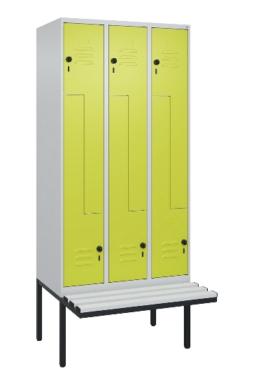 C+P Z-Spind Classic PLUS 0800437-306 schweb.Bank 6 Pers./3 Abt. 300mm Drehriegel (HxBxT) 2120x900x815mm k7016/7035