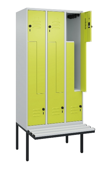 C+P Z-Spind Classic PLUS 0800437-306 schweb.Bank 6 Pers./3 Abt. 300mm Drehriegel (HxBxT) 2120x900x815mm k7016/7035