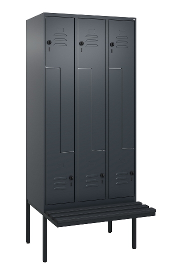 C+P Z-Spind Classic PLUS 0800437-306 schweb.Bank 6 Pers./3 Abt. 300mm Drehriegel (HxBxT) 2120x900x815mm k7016/7035