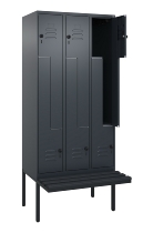 C+P Z-Spind Classic PLUS 0800437-306 schweb.Bank 6 Pers./3 Abt. 300mm Drehriegel (HxBxT) 2120x900x815mm k7016/7035