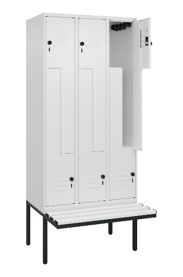 C+P Z-Spind Classic PLUS 0800437-306 schweb.Bank 6 Pers./3 Abt. 300mm Drehriegel (HxBxT) 2120x900x815mm k7016/7035